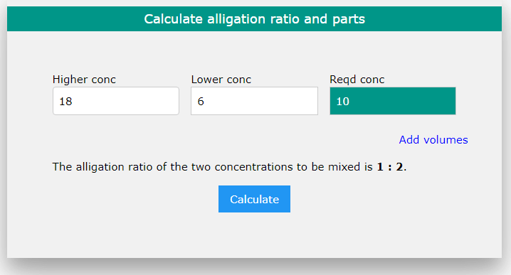 alligation calculator example 1
