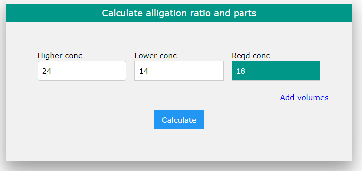 alligation calculator usage