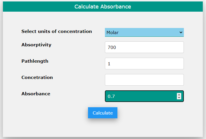 Calculate concentration