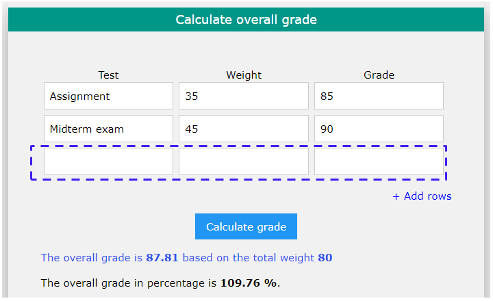 Final exam deals grade calculator